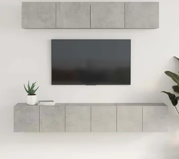 vidaXL 5-dijelni set TV ormarića siva betona konstruirano drvo - Venlo