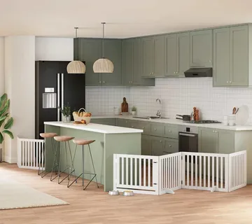 vidaXL Vrata za pse s vratašcima 6 panela sklopiva 480 cm drvo topole - Venlo