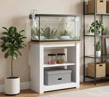 vidaXL Stalak za akvarij PANAMA Bijela i smeđa 60 x 30 x 60 cm 150 kg - Venlo