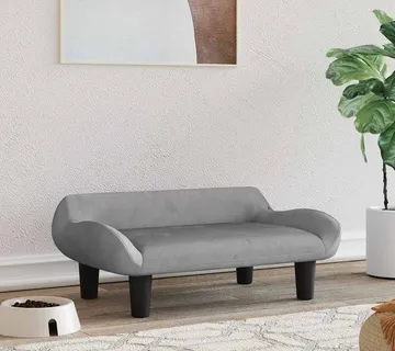 vidaXL Krevet za pse svjetlosivi 70 x 40 x 24 cm baršunasti - Venlo