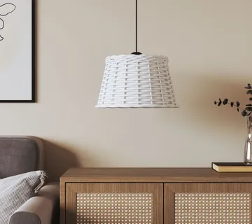 vidaXL Sjenilo za stropnu svjetiljku bijelo Ø 38 x 23 cm od pruća - Venlo