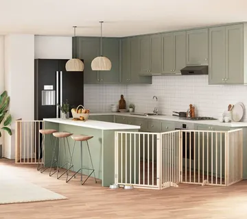vidaXL Vrata za pse s vratašcima 12 panela sklopiva 960 cm drvo topole - Venlo