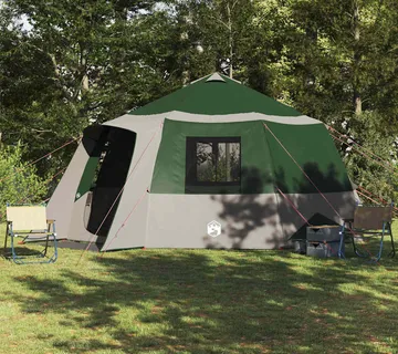 vidaXL Šator za kabinu 12 osoba Zelena i Siva 500 x 500 x 294 cm - Venlo