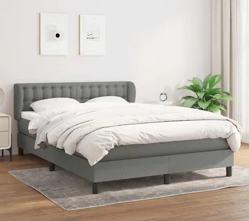 vidaXL Okvir kreveta s oprugama i madrac svjetlosivi 140x200cm tkanina - Venlo