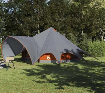 vidaXL Teepee šator za 9 osoba 9-osobni Siva i narančasta - Venlo
