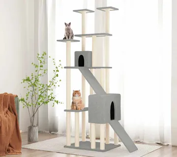 vidaXL Penjalica za mačke sa stupovima za grebanje svjetlosiva 190 cm - Venlo