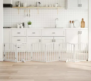 vidaXL Vrata za pse s vratašcima 6 panela sklopiva 300 cm drvo topole - Venlo
