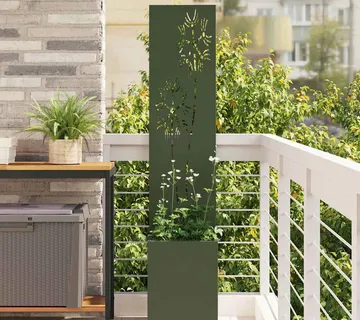 vidaXL Privatnost u vrtu Cvjetni Maslinovo zelena 32 x 32 x 150 cm - Venlo