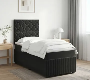vidaXL Boxspring krevet s madracem Crna 80 x 200 cm Baršun - Venlo