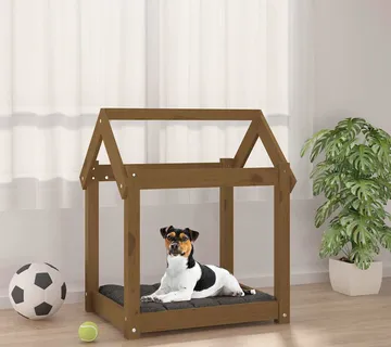 vidaXL Krevet za pse smeđa boja meda 61x50x70 cm od masivne borovine - Venlo