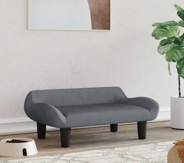 vidaXL Krevet za pse tamnosivi 70x40x24 cm baršunasti - Venlo