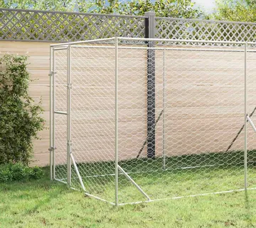vidaXL Vanjski kavez za pse s krovom srebrni 2x6x2,5 m pocinčani čelik - Venlo
