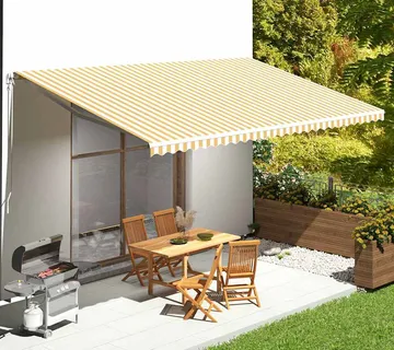 vidaXL Zamjenska tkanina za tendu žuta i bijela 600x350 cm poliester - Venlo