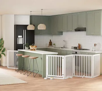 vidaXL Vrata za pse s vratašcima 8 panela sklopiva 640 cm drvo topole - Venlo