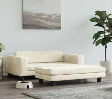vidaXL Krevet za pse s produžetkom krem 100 x 50 x 30 cm baršunasti - Venlo