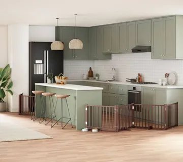 vidaXL Vrata za pse s vratašcima 12 panela sklopiva 960 cm drvo topole - Venlo