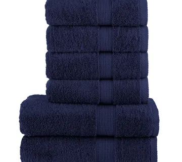 vidaXL 6-dijelni vrhunski set ručnika SOLUND modri 600 gsm - Venlo