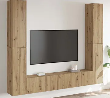 vidaXL 6-dijelni zidni TV ormarić Artisan hrast izrađen od drva - Venlo