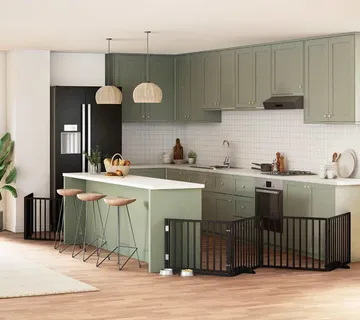 vidaXL Vrata za pse s vratašcima 6 panela sklopiva 480 cm drvo topole - Venlo