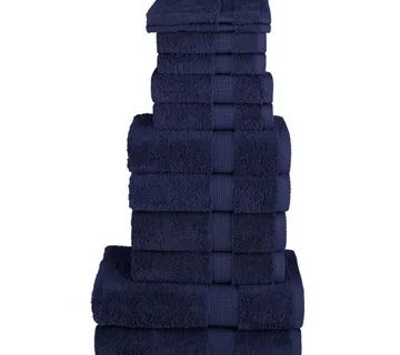 vidaXL 12-dijelni vrhunski set ručnika SOLUND modri 600 gsm - Venlo