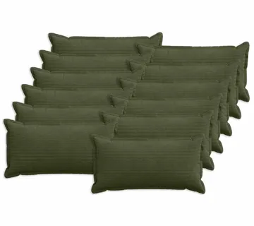 vidaXL Presvlaka za jastuk 12 kom. HOUTEN Zelena 40 x 80 cm Kord - Venlo