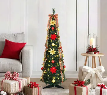 vidaXL Umjetno božićno drvce s 50 LED svjetlima Zelena 125 cm PVC - Venlo