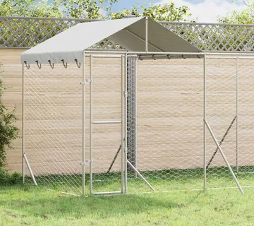 vidaXL Vanjski kavez za pse s krovom srebrni 6x2x2,5 m pocinčani čelik - Venlo