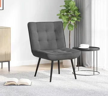 vidaXL Stolica za opuštanje tamnosiva 64x74x84 cm baršun - Venlo
