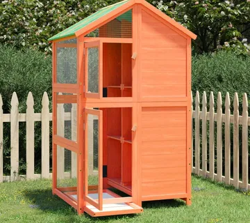 vidaXL Kućica za ptice smeđa 97 x 81 x 152 cm od masivne borovine - Venlo