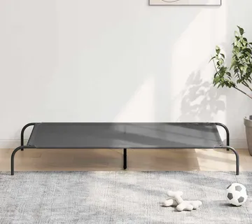 vidaXL Povišeni krevet za pse sivi 150x90x20 cm tekstil i čelik - Venlo
