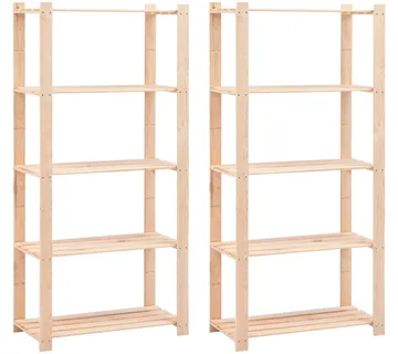 vidaXL Stalci za pohranu s 5 razina 2 kom 80x38x170 cm borovina 250 kg - Venlo