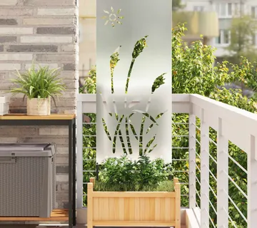 vidaXL Privatnost u vrtu Rezbarija Srebrno 50 x 140 cm Pocinčani čelik - Venlo