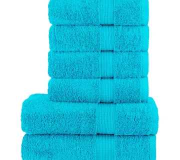 vidaXL 6-dijelni vrhunski set ručnika SOLUND tirkizni 600 gsm - Venlo