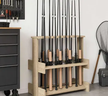 vidaXL Držač za štapove za pecanje Konstruirano drvo 60 x 35 x 60 cm - Venlo