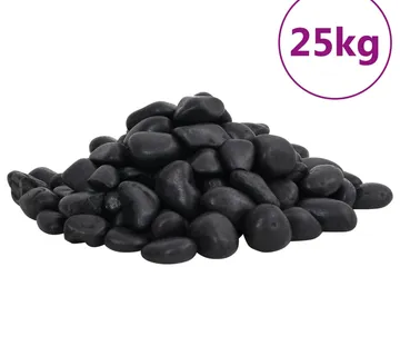 vidaXL Polirani kamenčići 25 kg crni 2 - 5 cm - Venlo