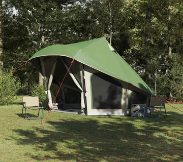 vidaXL Tipi šator s krovom s pohranom Zelena 508 x 470 x 300 cm taft - Venlo
