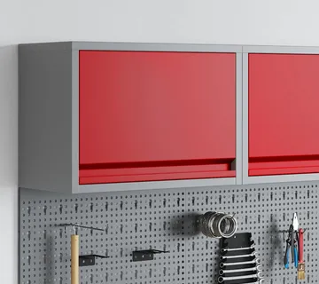 vidaXL Ormar za alate s pohranom Crvena i siva 50 x 25 x 35 cm - Venlo