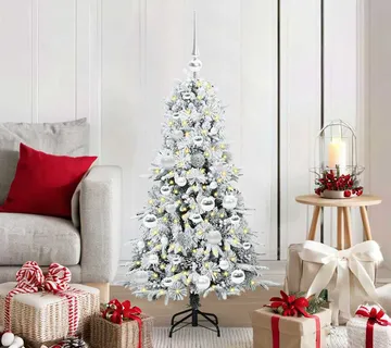 vidaXL Umjetno božićno drvce s nogom s stalakom Bijelo 120 cm PE i PVC - Venlo