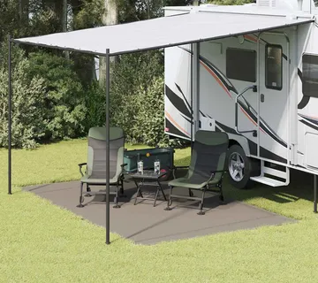 vidaXL Teppi za šator Svijetlo siva 400 x 250 cm Polietilen - Venlo