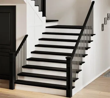 vidaXL Gazišta stepenice 4 kom smeđe-crni 120x25x2 cm masivna hrast - Venlo