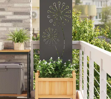 vidaXL Privatnost u vrtu Crna 50 x 140 cm Hladno valjana čelična - Venlo