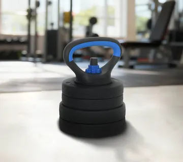 vidaXL 4-u-1 set bučica, brojčana i kettlebell 20 kg Crna i Plava - Venlo