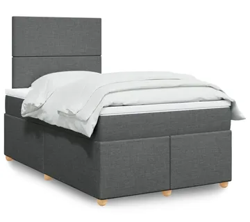 vidaXL Krevet box spring s madracem tamnosivi 120 x 190 cm tkanina - Venlo