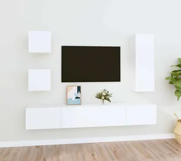 vidaXL 5-dijelni set TV ormarića bijeli od konstruiranog drva - Venlo