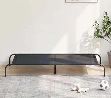 vidaXL Povišeni krevet za pse crni 150x90x20 cm tekstil i čelik - Venlo
