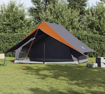 vidaXL Obiteljski šator s krovom Siva i narančasta 315 x 286 x 200 cm - Venlo