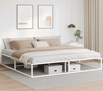 vidaXL Okvir kreveta s uzglavljem bez madraca bijeli 200x200 cm - Venlo