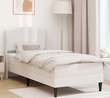 vidaXL Krevetna konstrukcija Bijela 90 x 200 cm Umjetna koža - Venlo