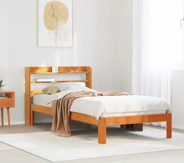 vidaXL Okvir kreveta bez madraca voštano smeđi 100x200 cm od borovine - Venlo