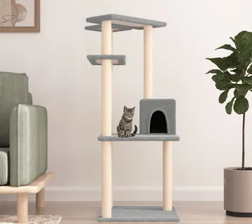 vidaXL Penjalica za mačke sa stupovima za grebanje svjetlosiva 123 cm - Venlo